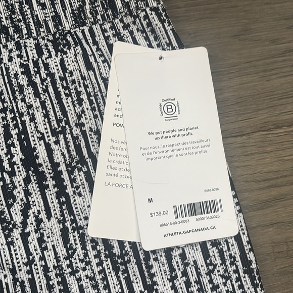 Athleta |  Black & White Flurry Elemental Base Layer Tights Pants Size Medium - Picture 8 of 13
